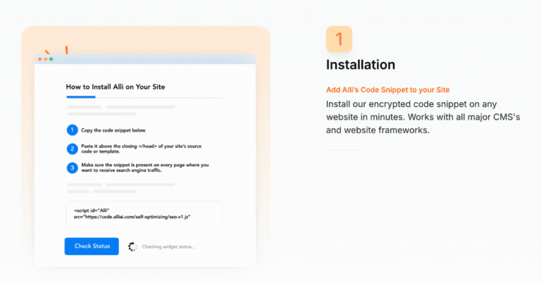 Add Alli's code snippet to your site