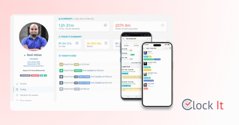 Clock in from mobile, web, or kiosk